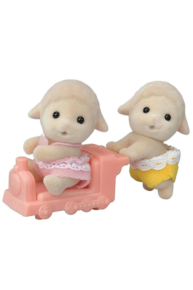 Sheep Twins Playset – Miniature Figurines with Accessories for Creative Play