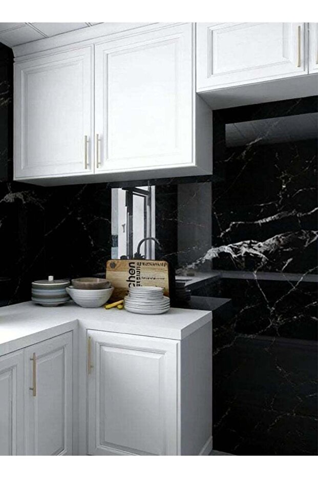 ورق جدران ذاتي اللصق، ملصق جداري بنمط رخامي لامع - 8