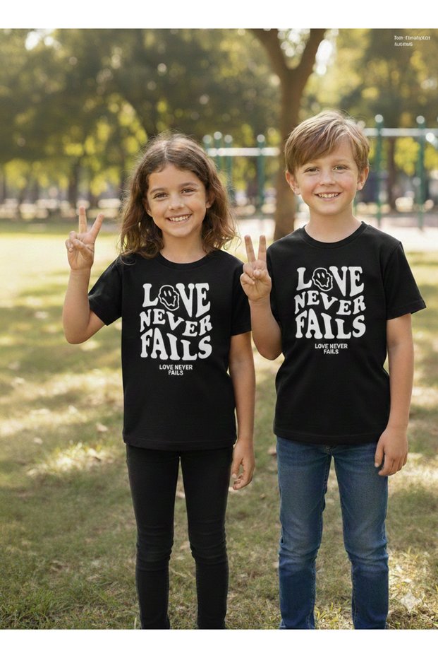 Black Girl/Boy Figure Printed Soft Textured T-Shirt
