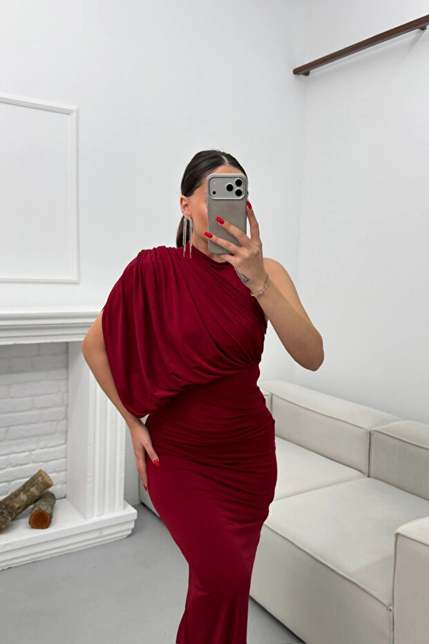 Rochie drapată cu un singur umăr - 2