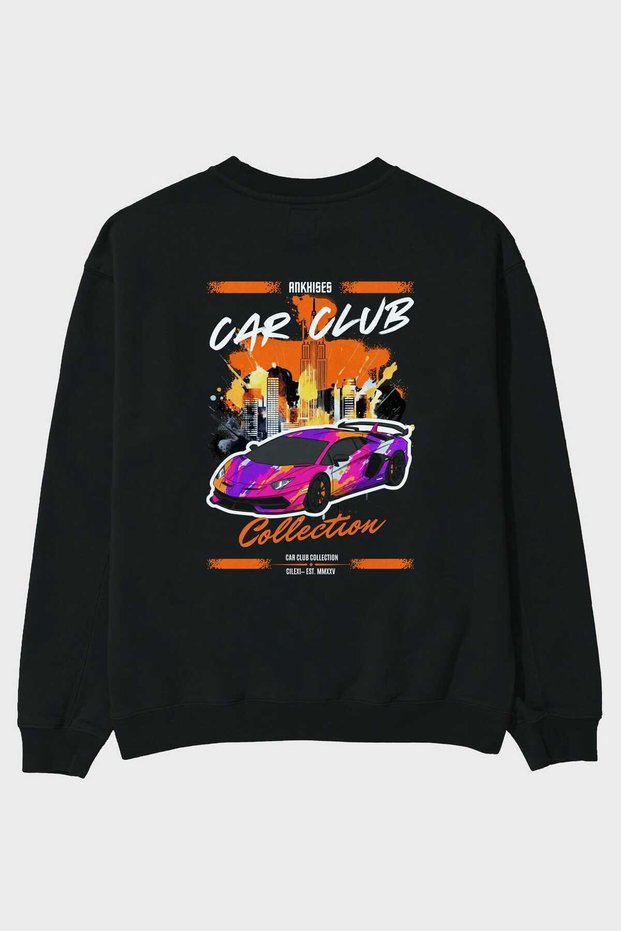 Araba Club Series 28 Back Printed Black Oversize Sweatshirt Men Women Unisex