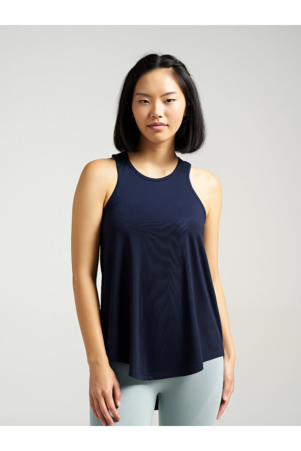 Women Navy Racerback Tank Top