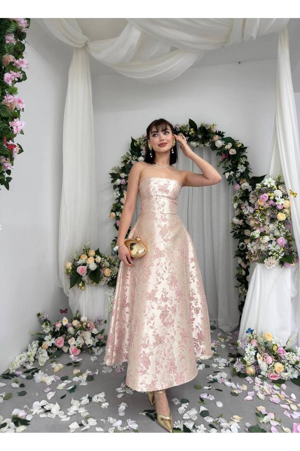 hase straplez elbise - 5