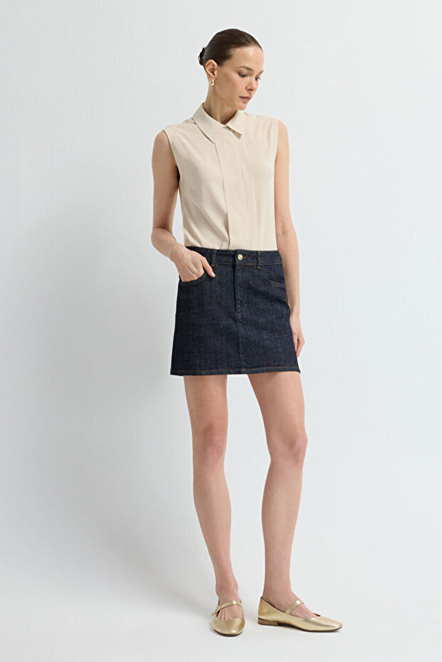 Mini Denim Etek - 1