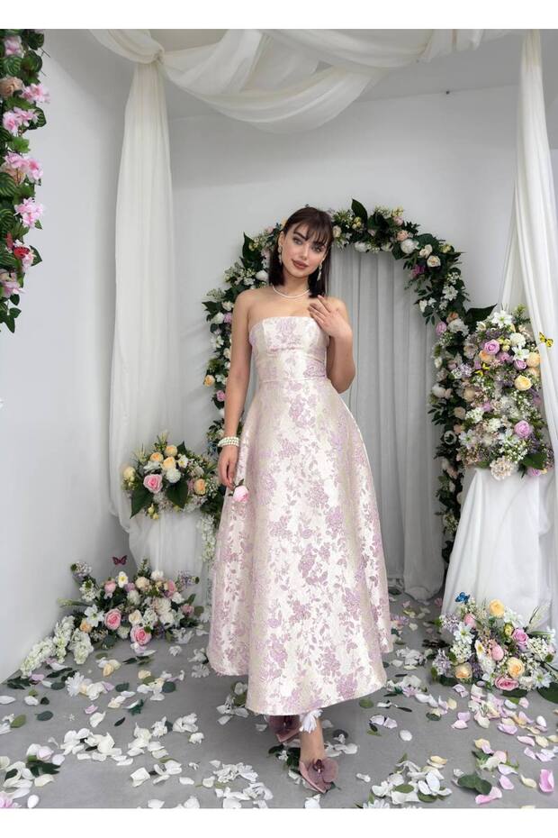 hase straplez elbise - 3