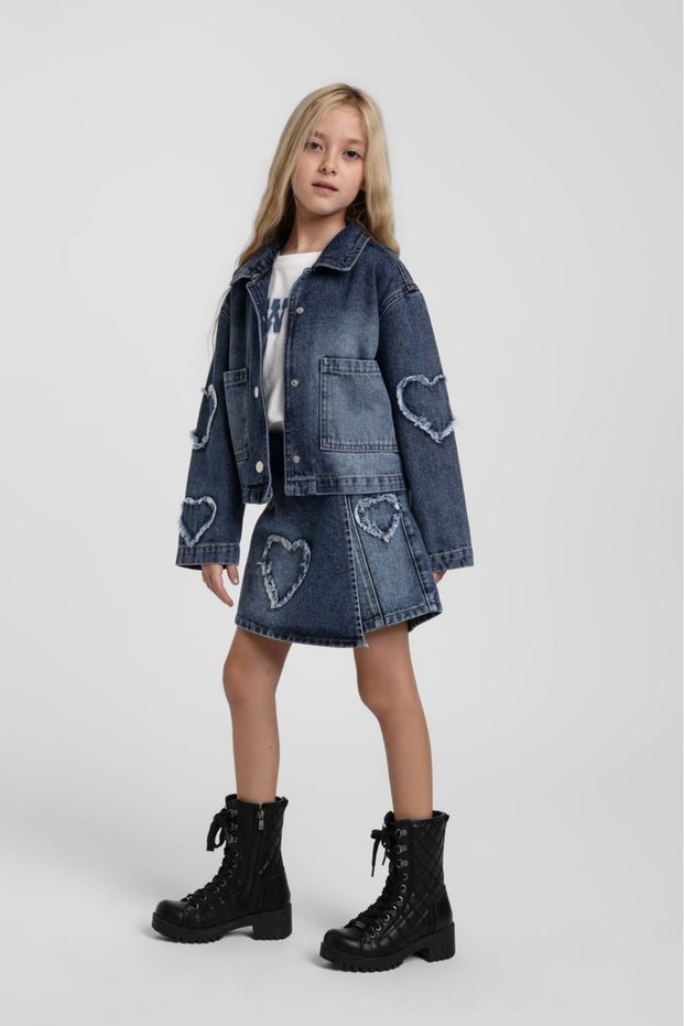 5-14 Years Musness Love Girls' 3-Piece Set-Indigo