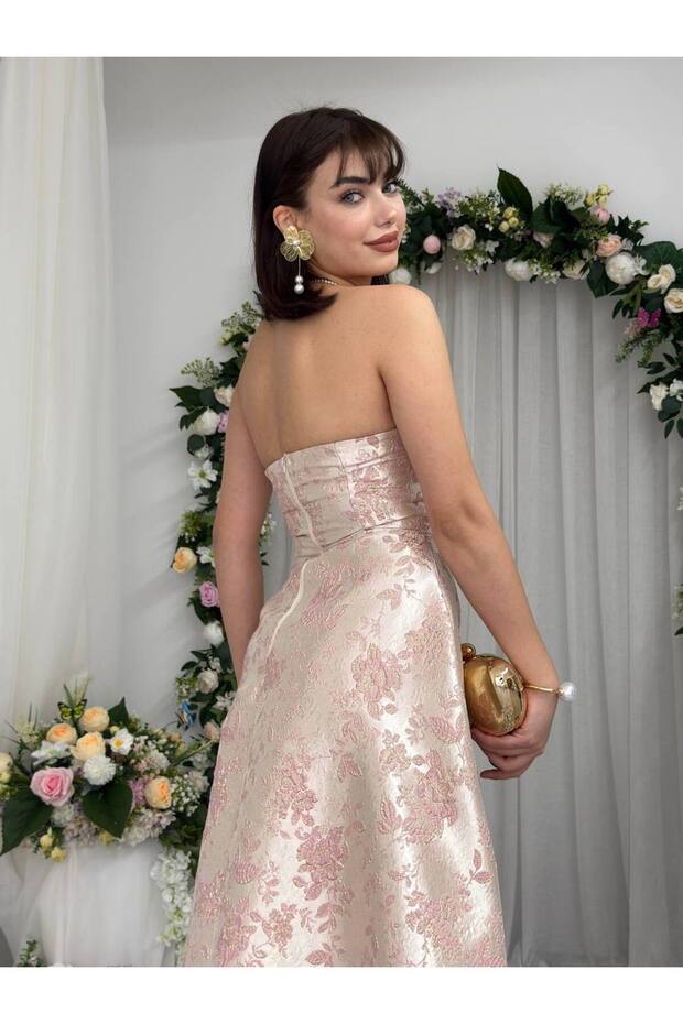 hase straplez elbise - 8