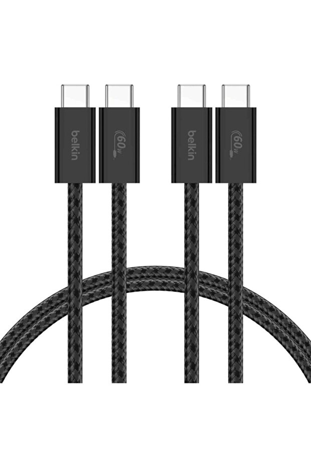 كابل USB-C مضفر بقوة 60 واط، طول 1.5 متر، عبوة مزدوجة