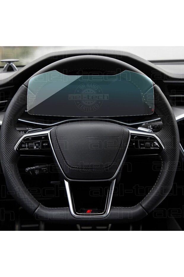 واقي شاشة نانو 9H متوافق مع لوحة عدادات Audi A7 مقاس 12.3 بوصة خلف عجلة القيادة
