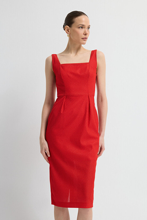 Askılı Dantel Elbise - 2