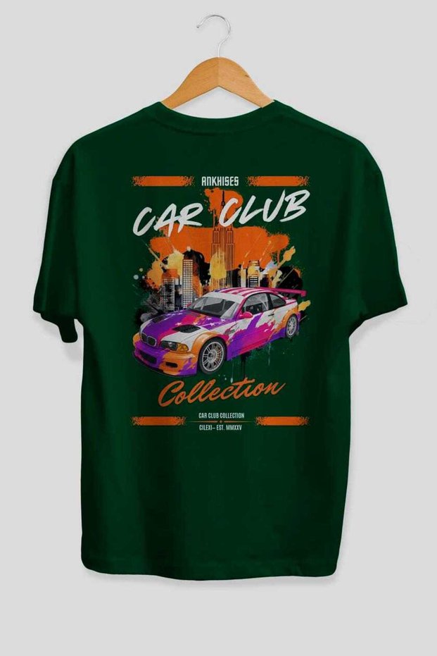 Araba Club Series 6 Back Printed Green Oversize T-Shirt 100% Cotton Men Women