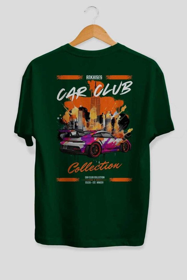 Araba Club Series 34 Back Printed Green Oversize T-Shirt 100% Cotton Men Women