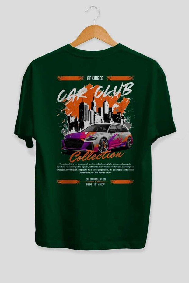 Araba Club Series 1 Back Printed Green Oversize T-Shirt 100% Cotton Men's Women's