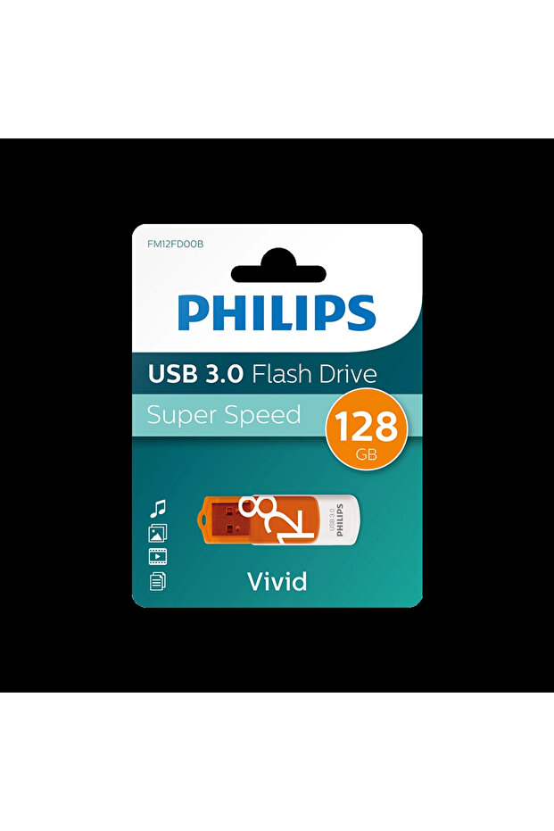 Fm12Fd00B, 128Gb, USB 3.0, Vivid, Orange, Flash Disk