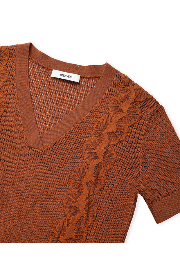 Nakışlı ajurlu triko - 4