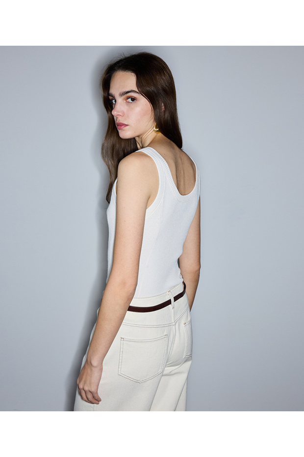 Kontrast düğmeli triko - 6