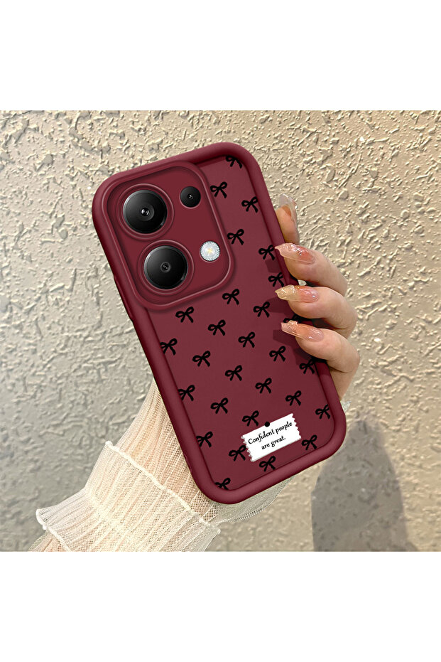 حافظة هاتف من مادة السيليكون مقاومة للصدمات بنمط فيونكة متوافقة مع هاتف Redmi Note 14S - 2