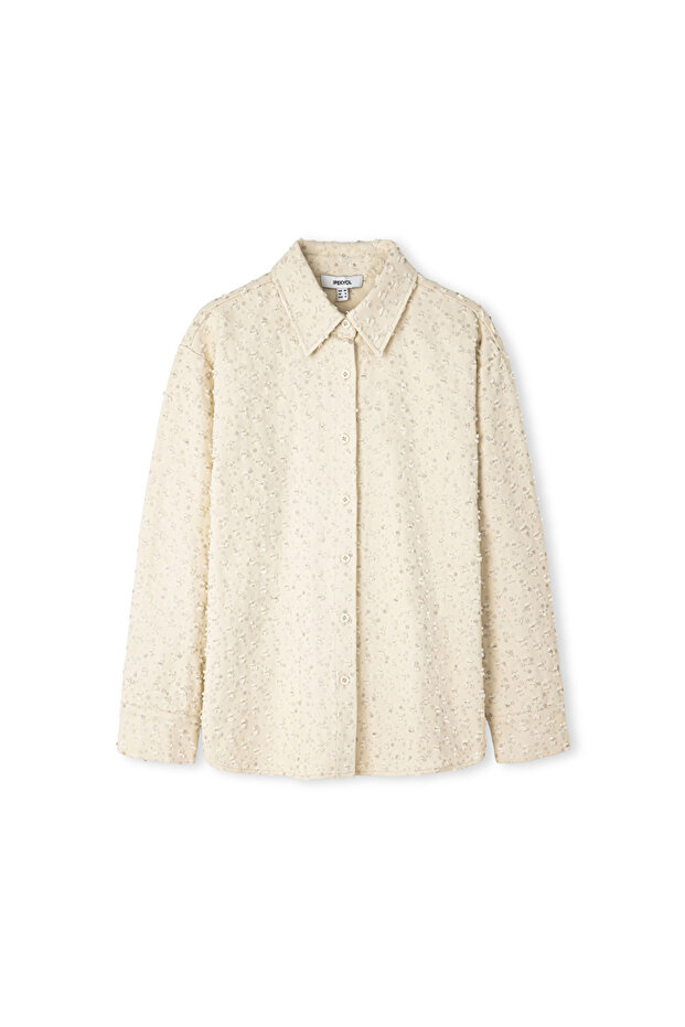 Payetli raw edge gömlek ceket - 3