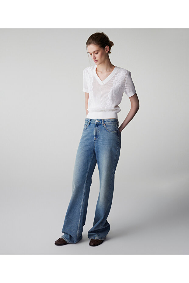 Nakışlı ajurlu triko - 5