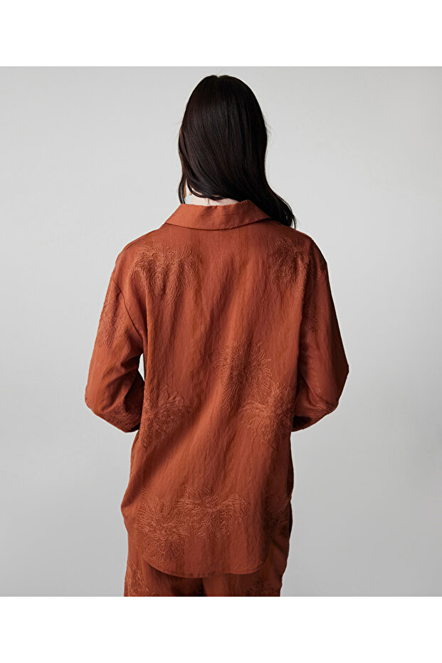 Çiçek nakışlı gömlek - 6