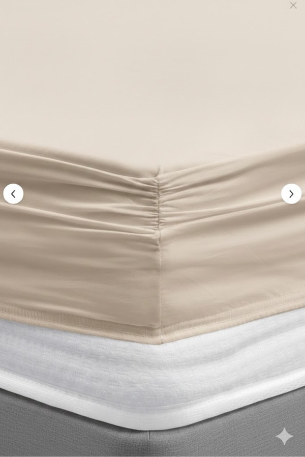 Fitted Combed Cotton Bed Sheet 160*200+30 cm Cream