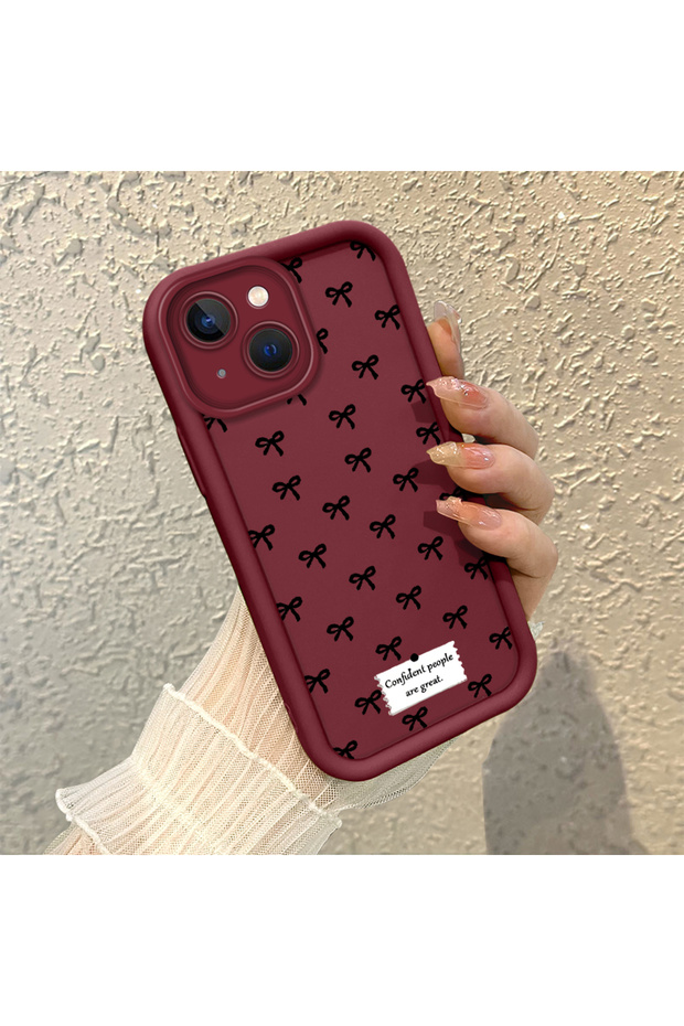 حافظة هاتف من مادة السيليكون المقاومة للصدمات بنمط فيونكة متوافقة مع هاتف آيفون 15 - 2