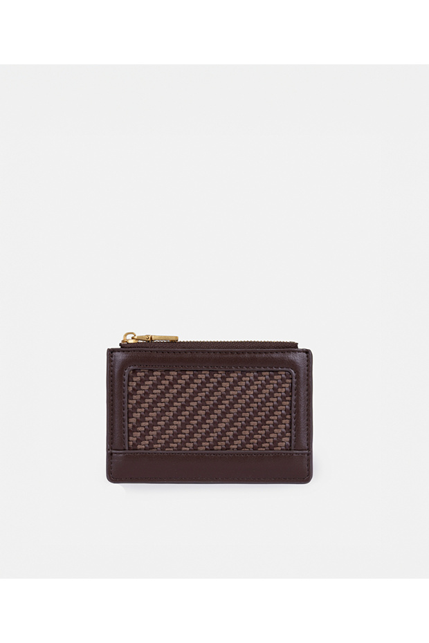 Örgü dokulu mini cüzdan - 1