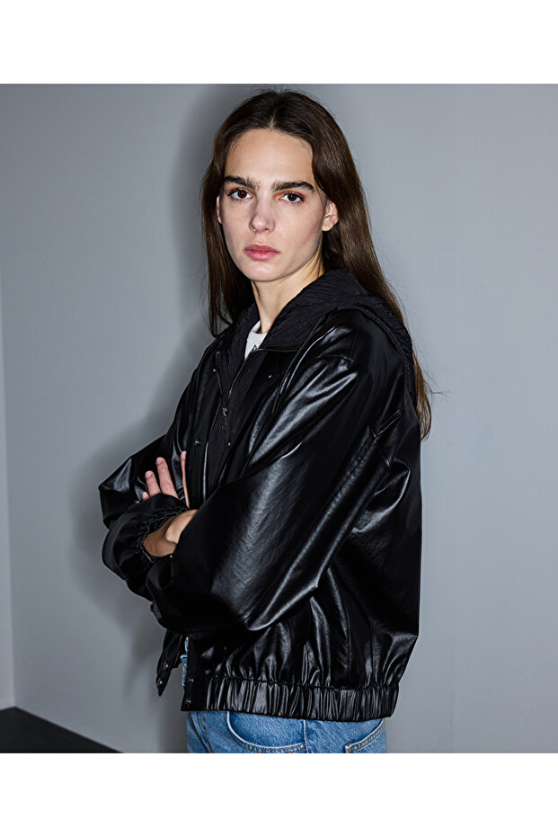 Çift parça görünüm bomber mont - 5