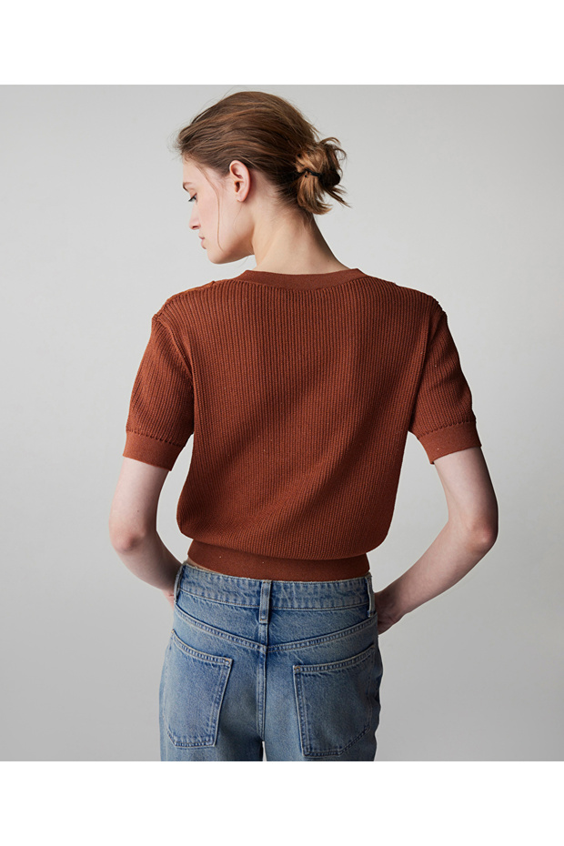 Nakışlı ajurlu triko - 6