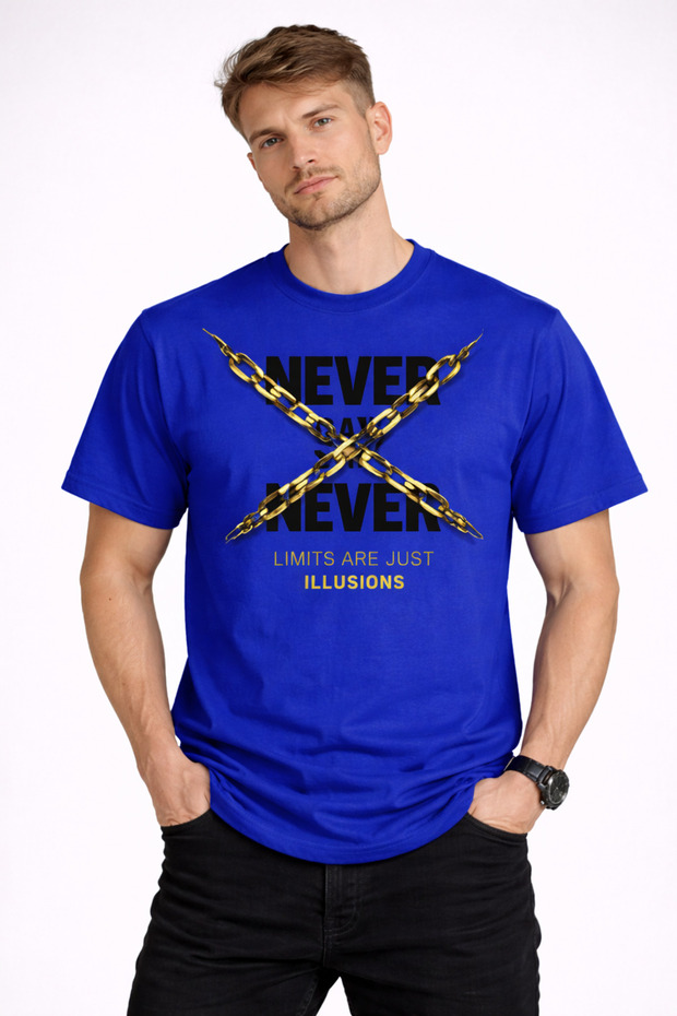 Never Say Detailed Basic T-Shirt