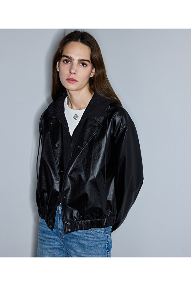 Çift parça görünüm bomber mont - 1