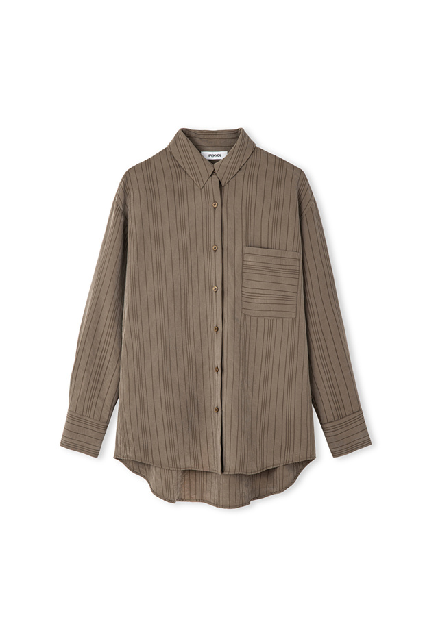 Çizgi jakarlı gömlek - 3