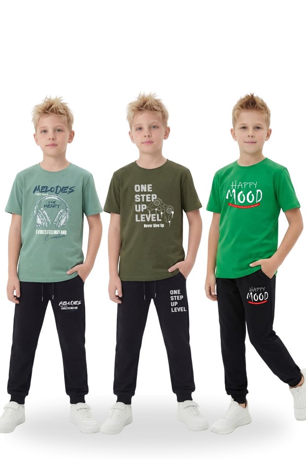 Boy's 3-Piece Top and Bottom Set – Seasonal Casual Combination