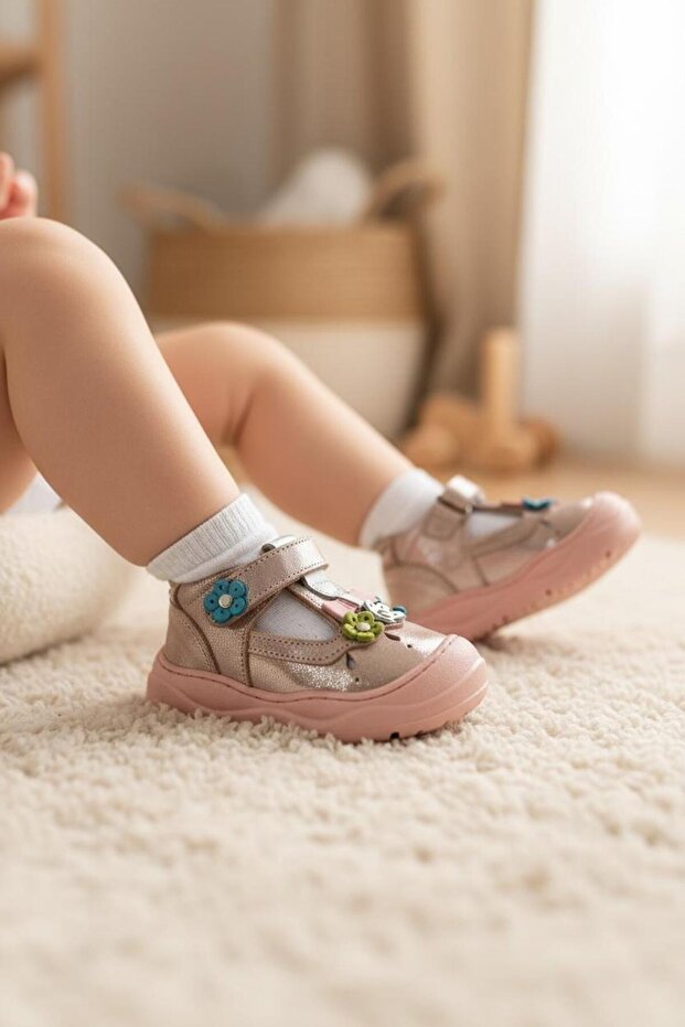 737 Orthopedic 100% Genuine Leather Baby Girl Powder First Step Shoes