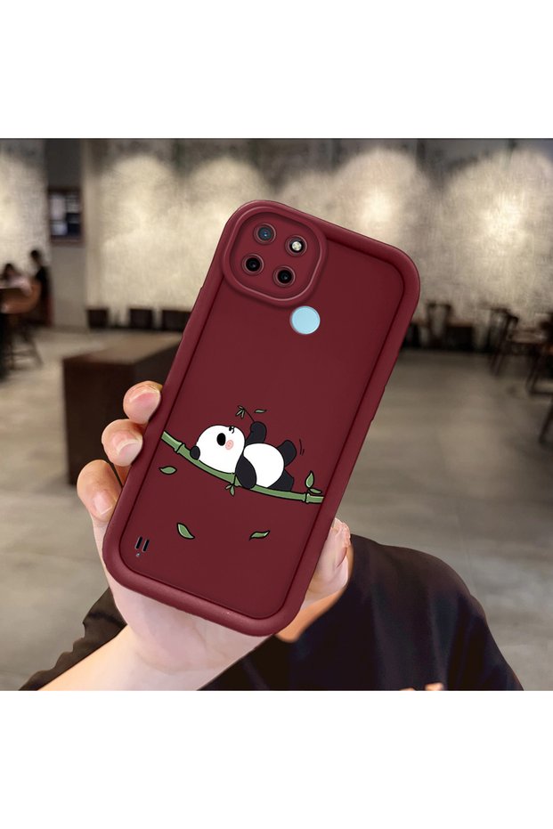 Silicone Material Anti-Knock Phone Case Panda Pattern Compatible with Realme C21Y