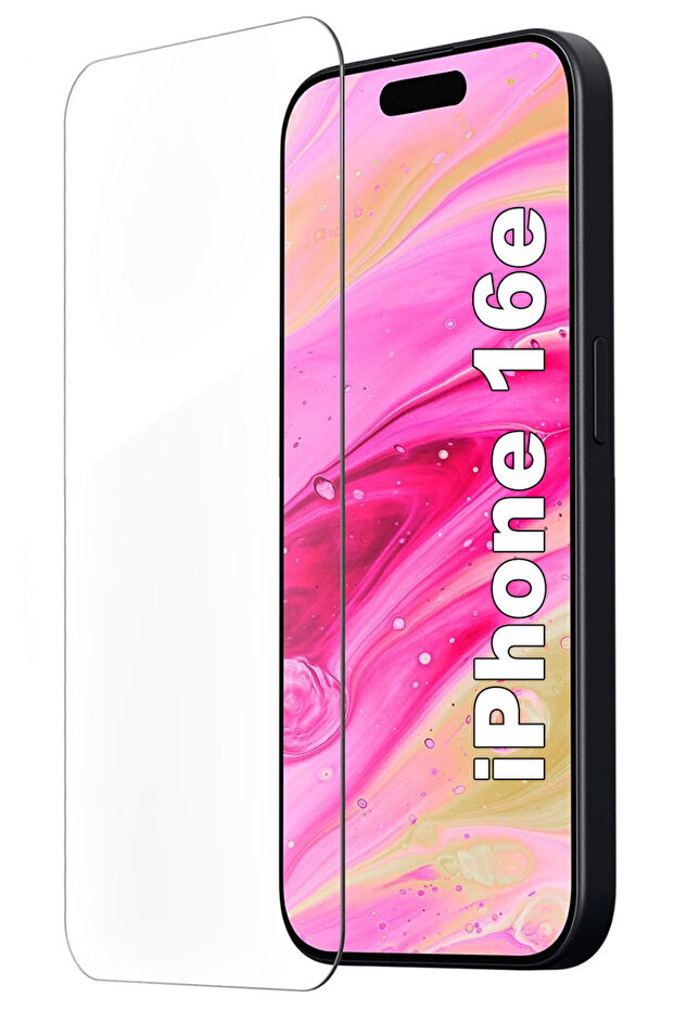 واقي شاشة زجاجي شفاف مقاوم للكسر متوافق مع آيفون 16E، يغطي الشاشة بالكامل - 1