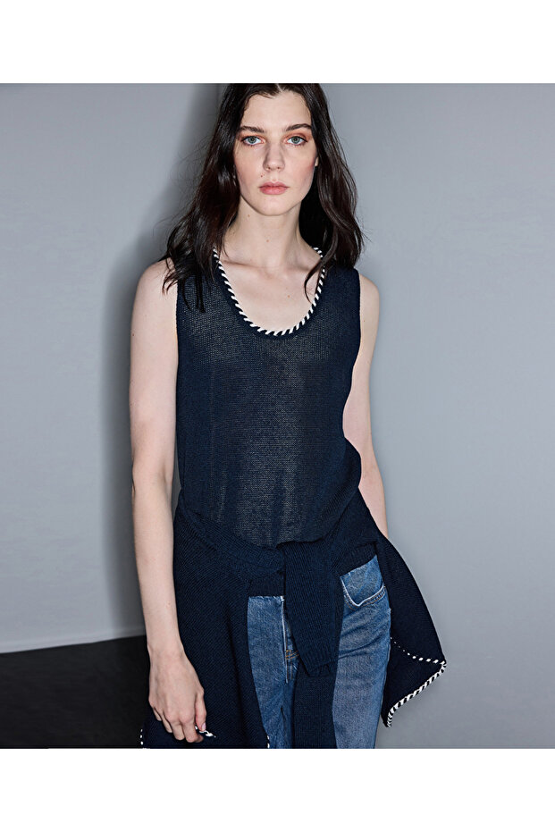 Kontrast biyeli triko - 1