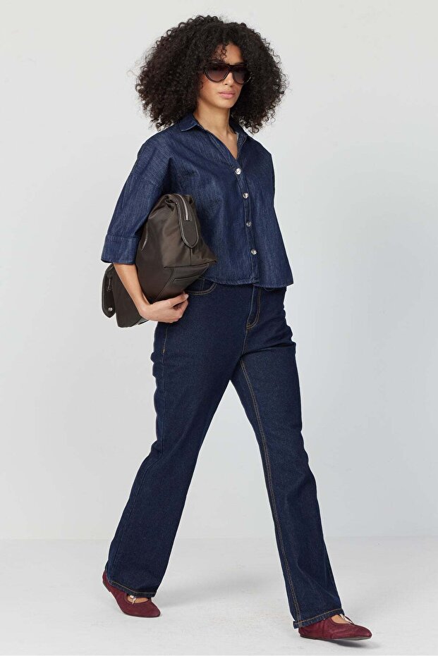 Kadın Kot Gömlek - 1