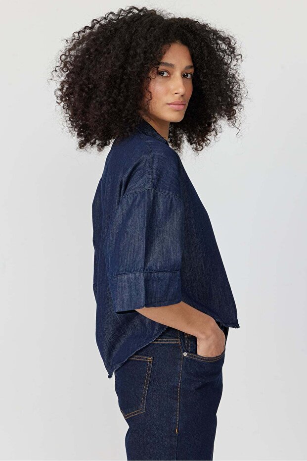 Kadın Kot Gömlek - 4