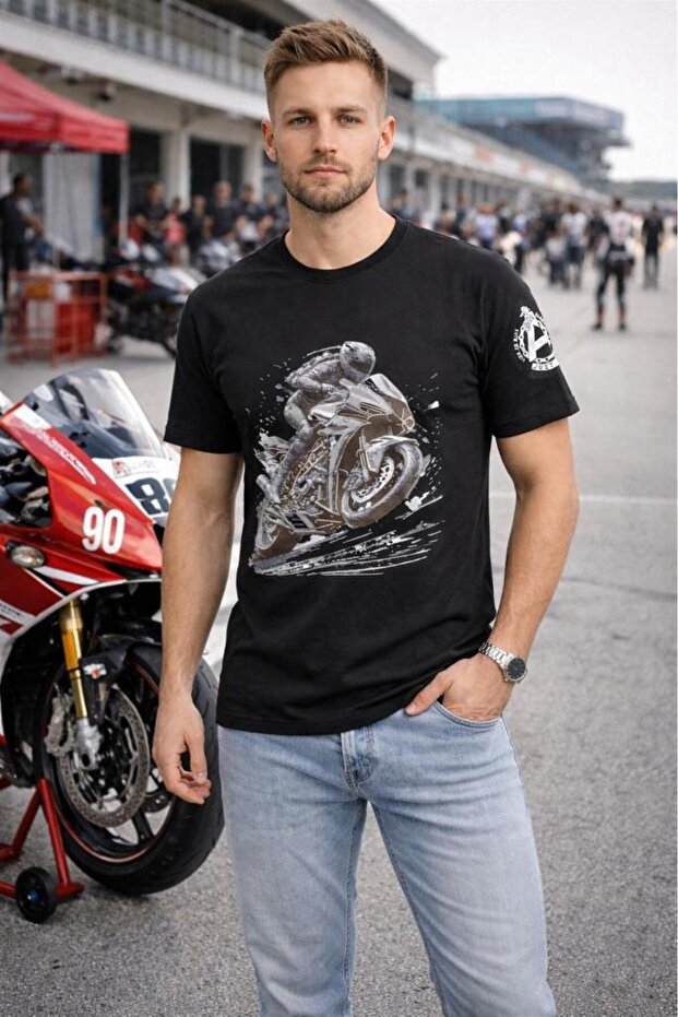 Fit Showing Rtrace Racing Motorcycle Printed T-Shirt