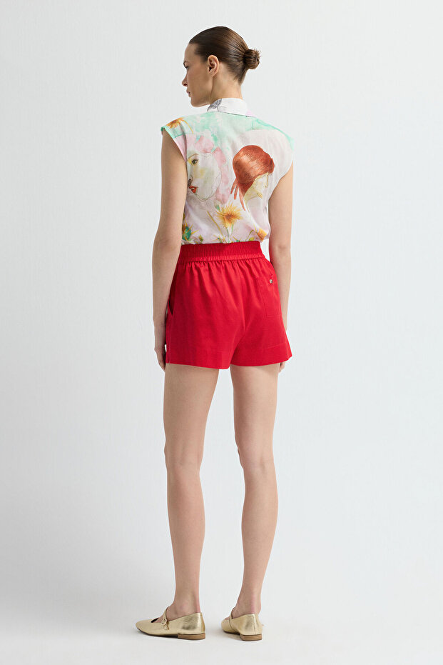 Beli Lastikli Şort - 5