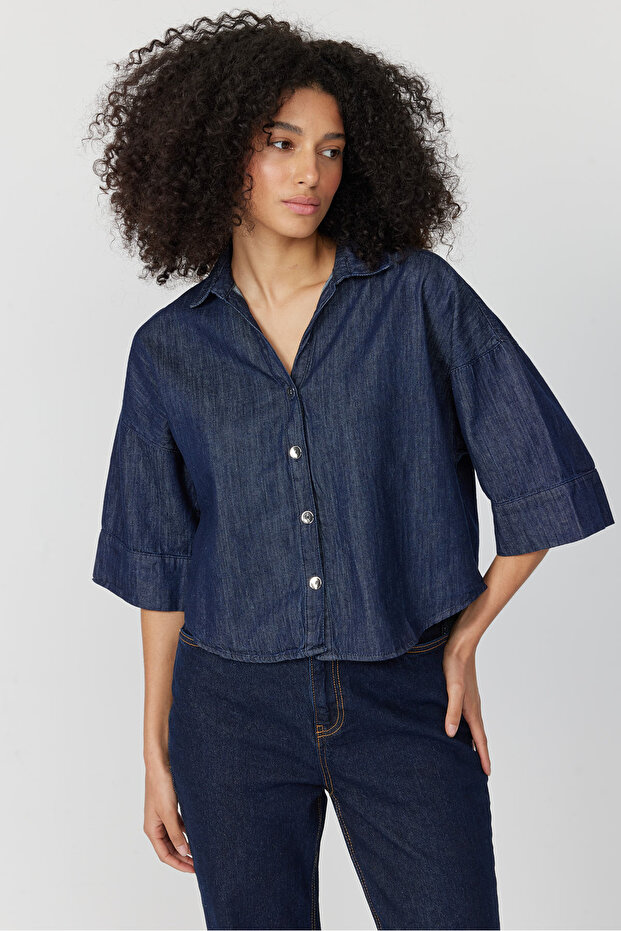 Kadın Kot Gömlek - 3