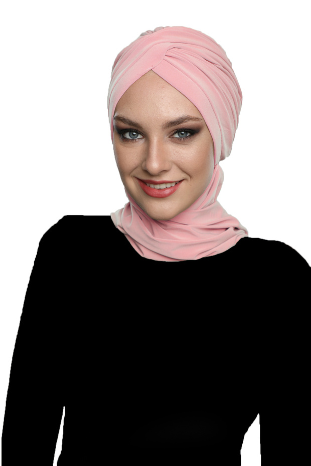 Cross W Scarf Powder Ready Turban Hijab Bonnet Suitable for Medical Use