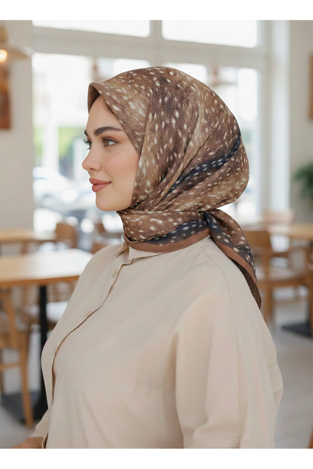 Ceylan Desen Soft Keten Eşarp - 3