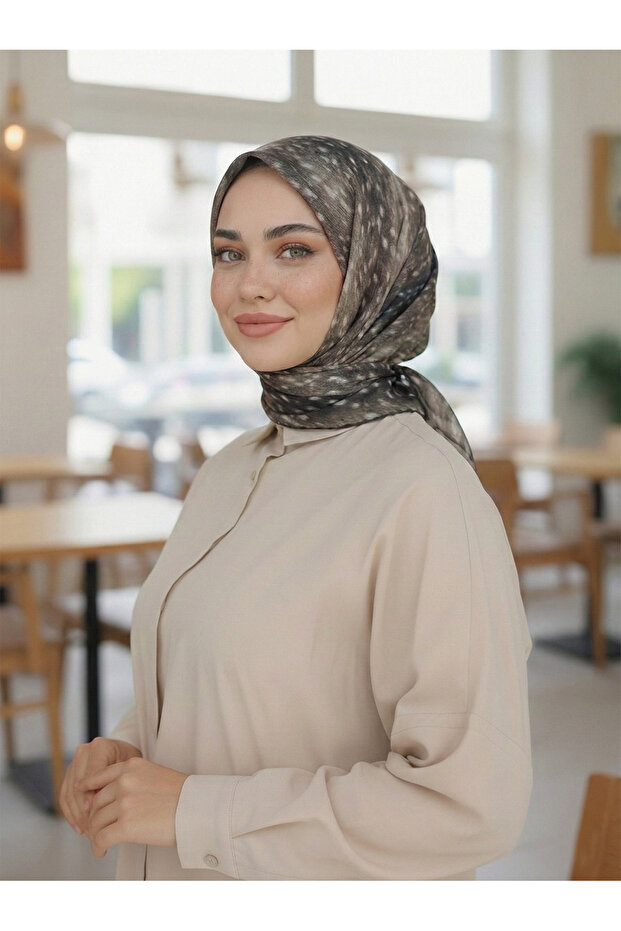 Ceylan Desen Soft Keten Eşarp - 2