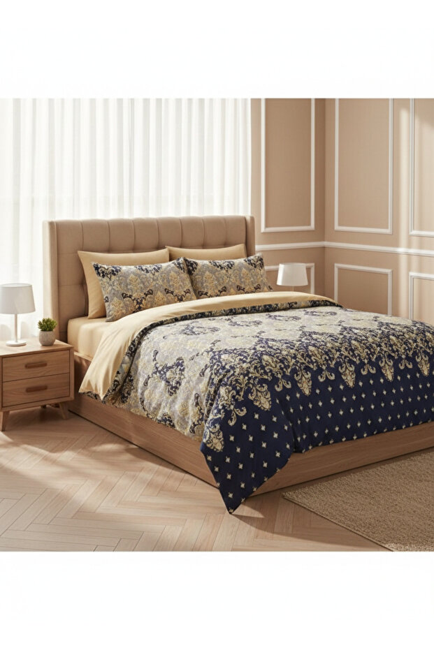 Hari̇kabi̇rev | Double Bedding Set with Elastic Cotton Sheets and Duvet Cover Set | Çknt