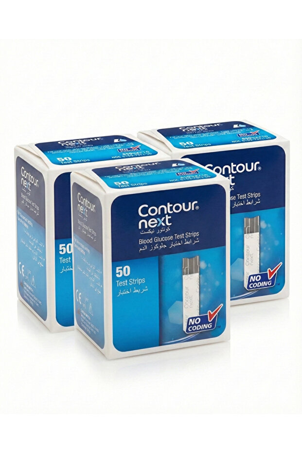 3 packs Contour Next blood glucose test strips - 150 strips