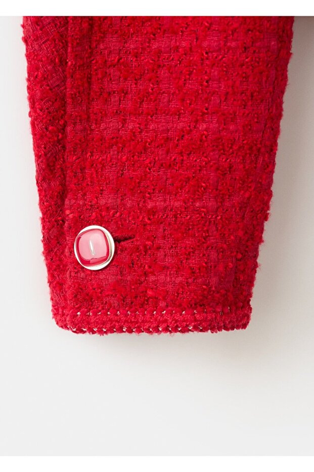 Düğmeleri taşlı tüvit ceket - 5