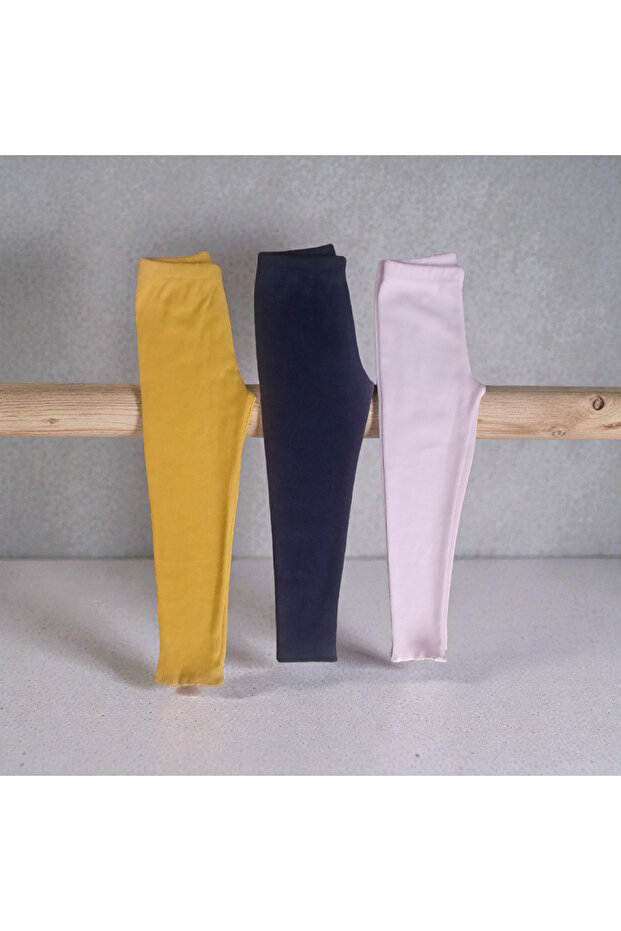Ribbed Flexible 3-Piece Baby Tights Kids Tights Single Bottom