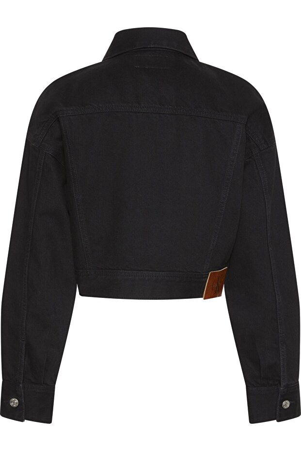 DENIM CROPPED JACKET SOFT BLACK - 2